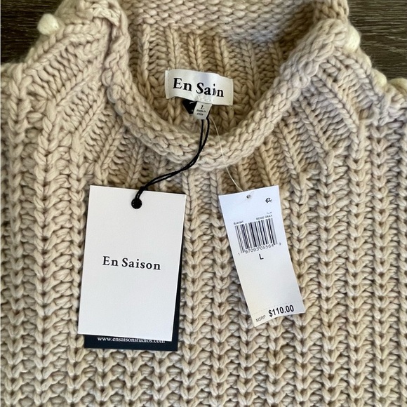 En Saison Textured Beige Sweater - Picture 3 of 7